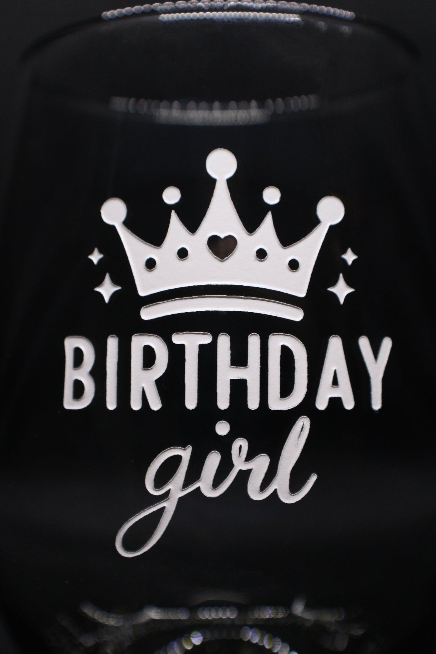 Engraved Stemless Smoked Wine Glass