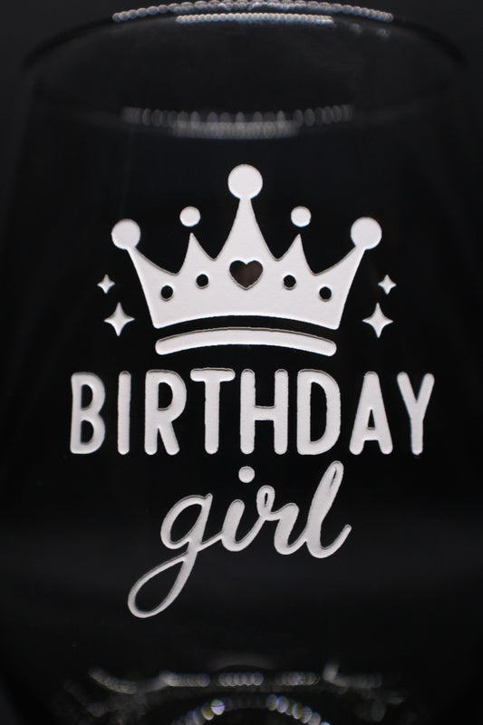 Engraved Stemless Smoked Wine Glass