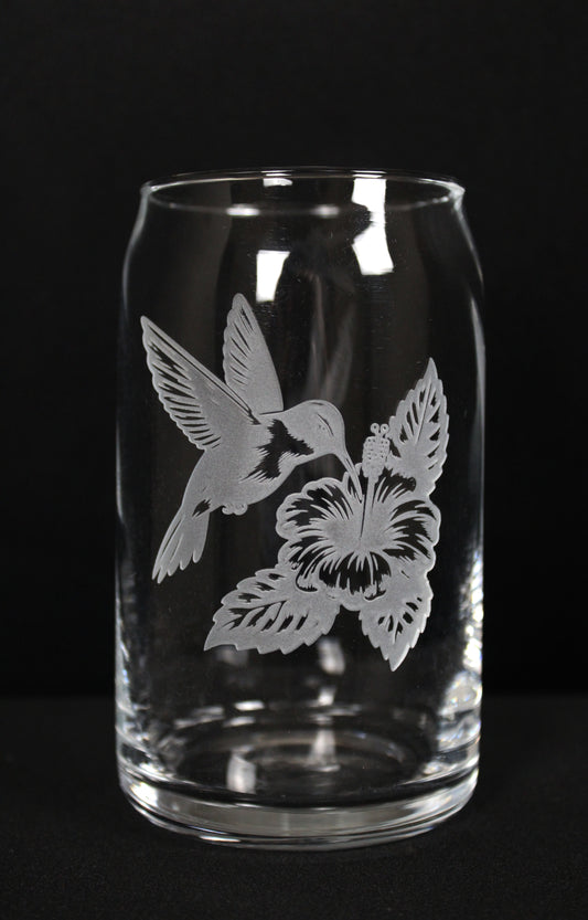 Engraved Soda Can Glass