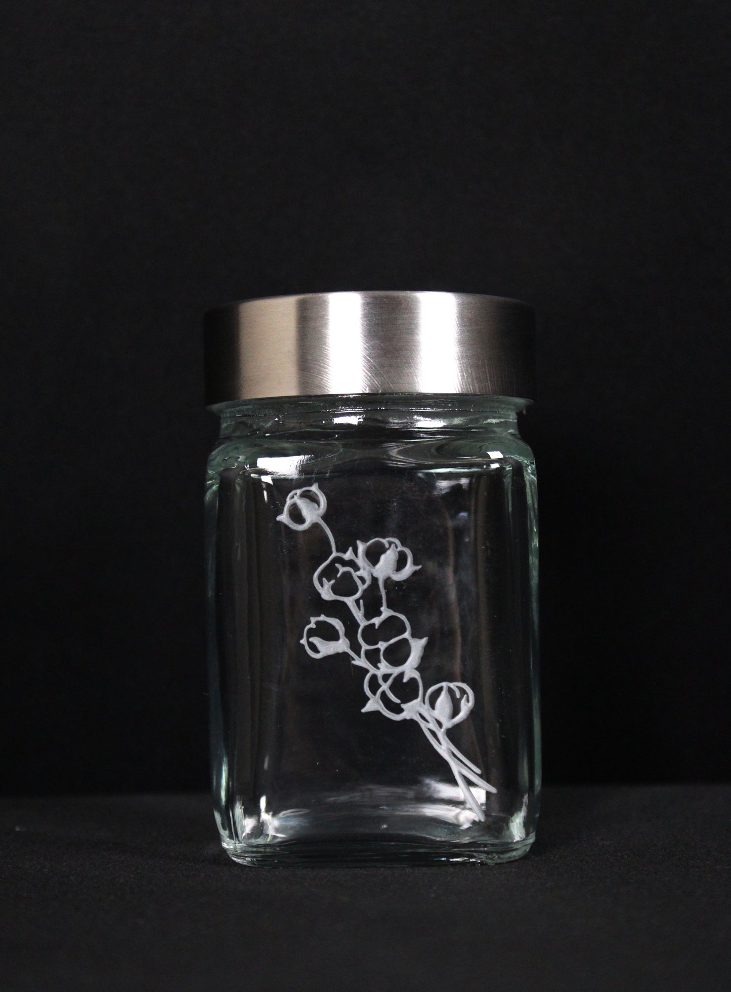 Engraved Cotton Ball Jar