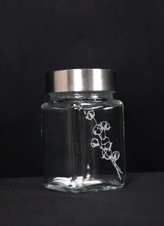 Engraved Cotton Ball Jar