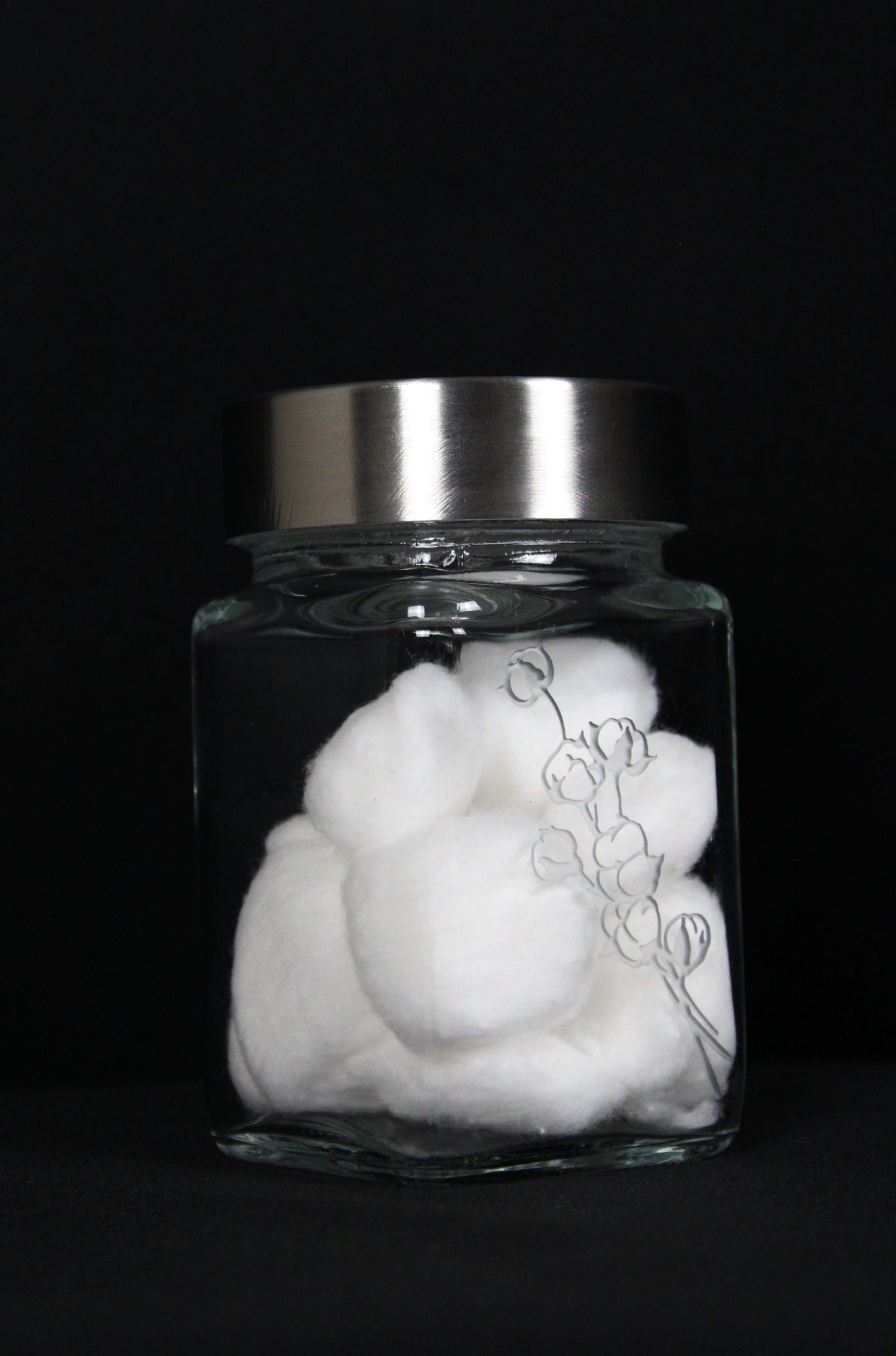 Engraved Cotton Ball Jar