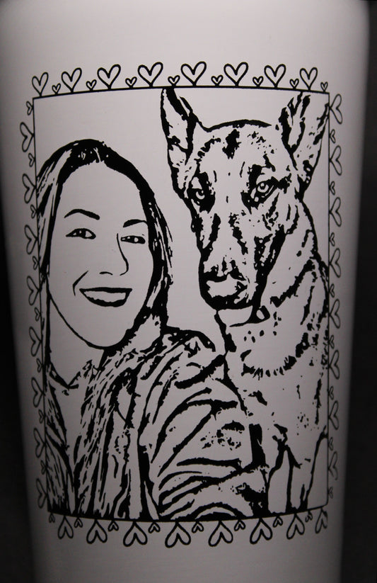 Engraved Stainless Steel White Tumbler