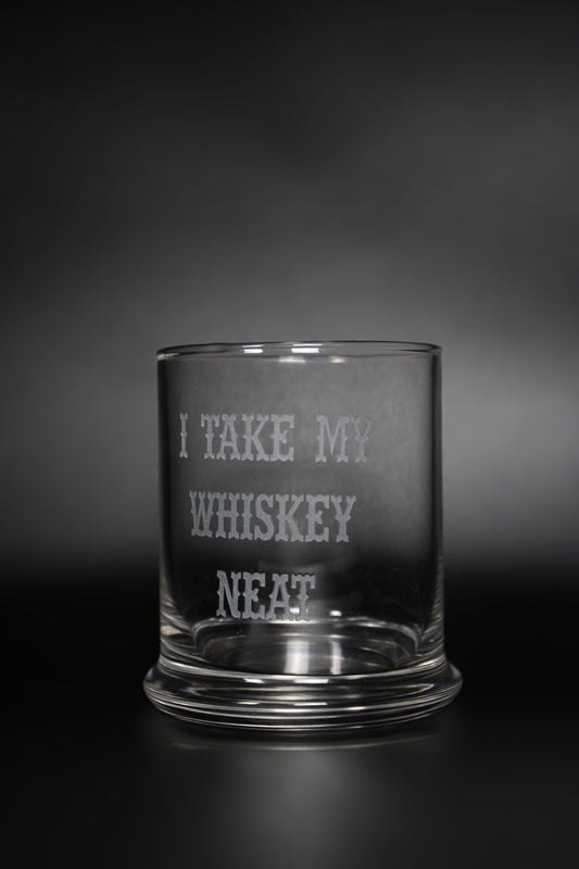 Engraved Rocks Glass Candleholder