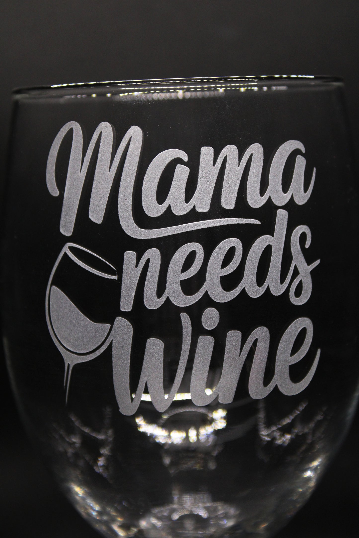 Engraved wine glass