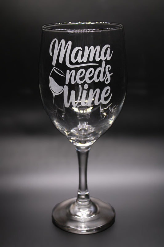 Engraved wine glass