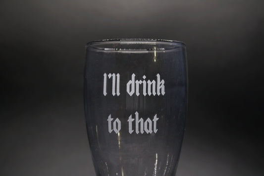 Engraved Beer Glass