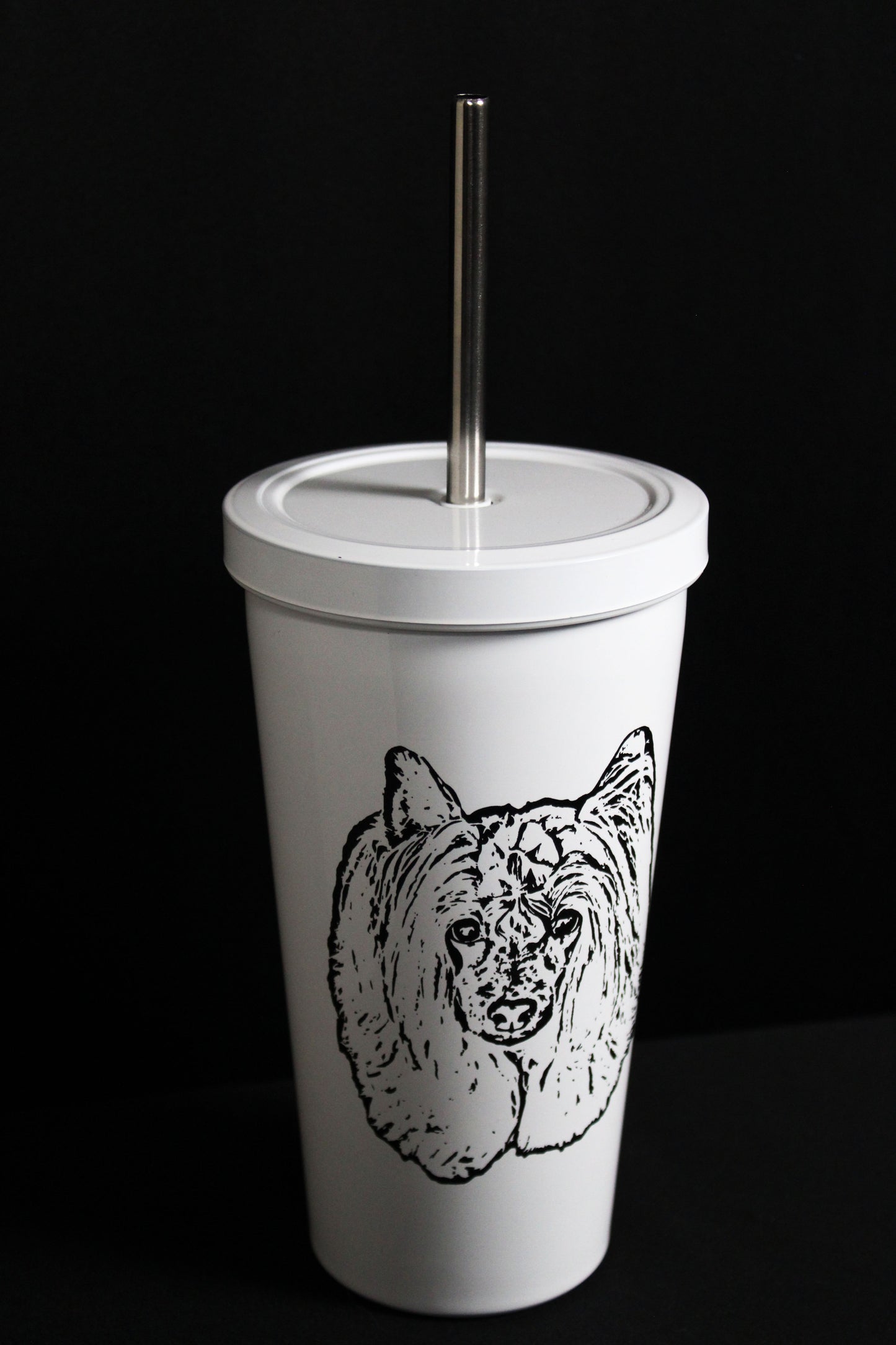 Engraved Stainless Steel White Tumbler