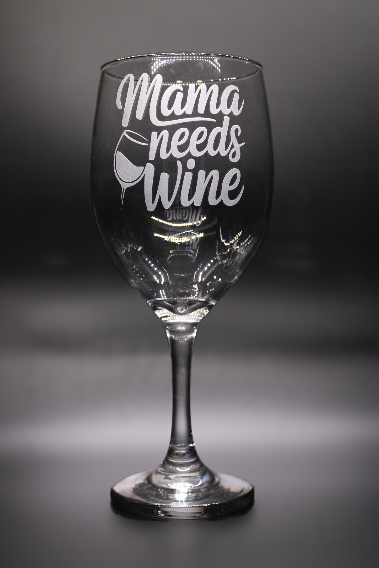 Engraved wine glass