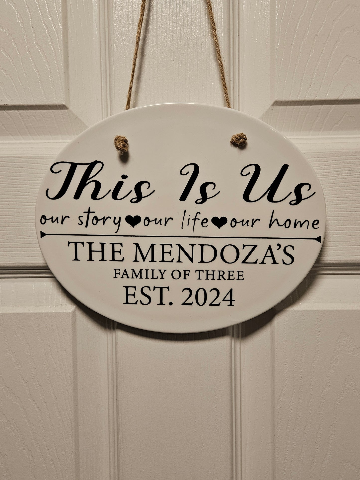 Engraved Oval Cermaic Sign