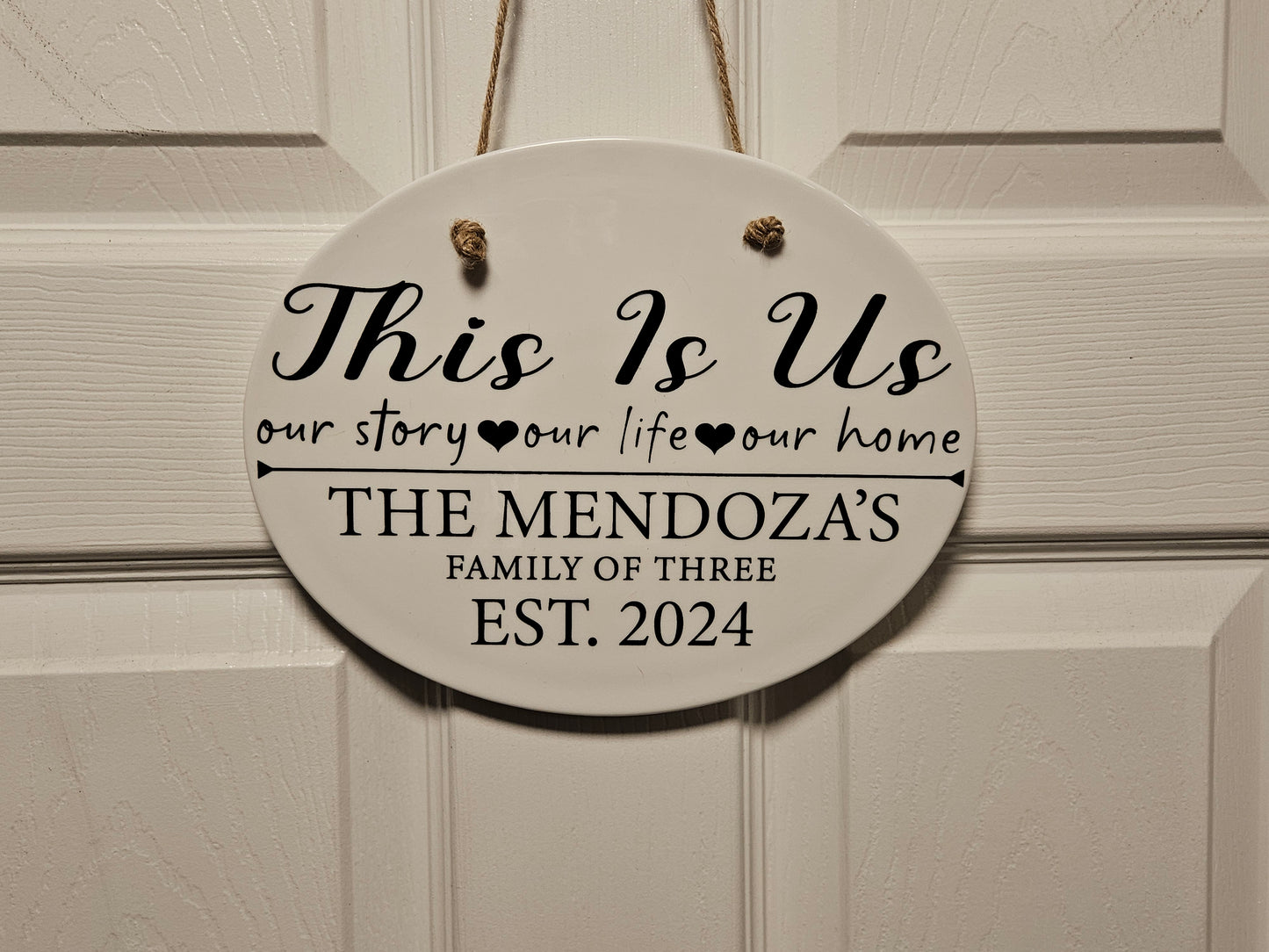 Engraved Oval Cermaic Sign