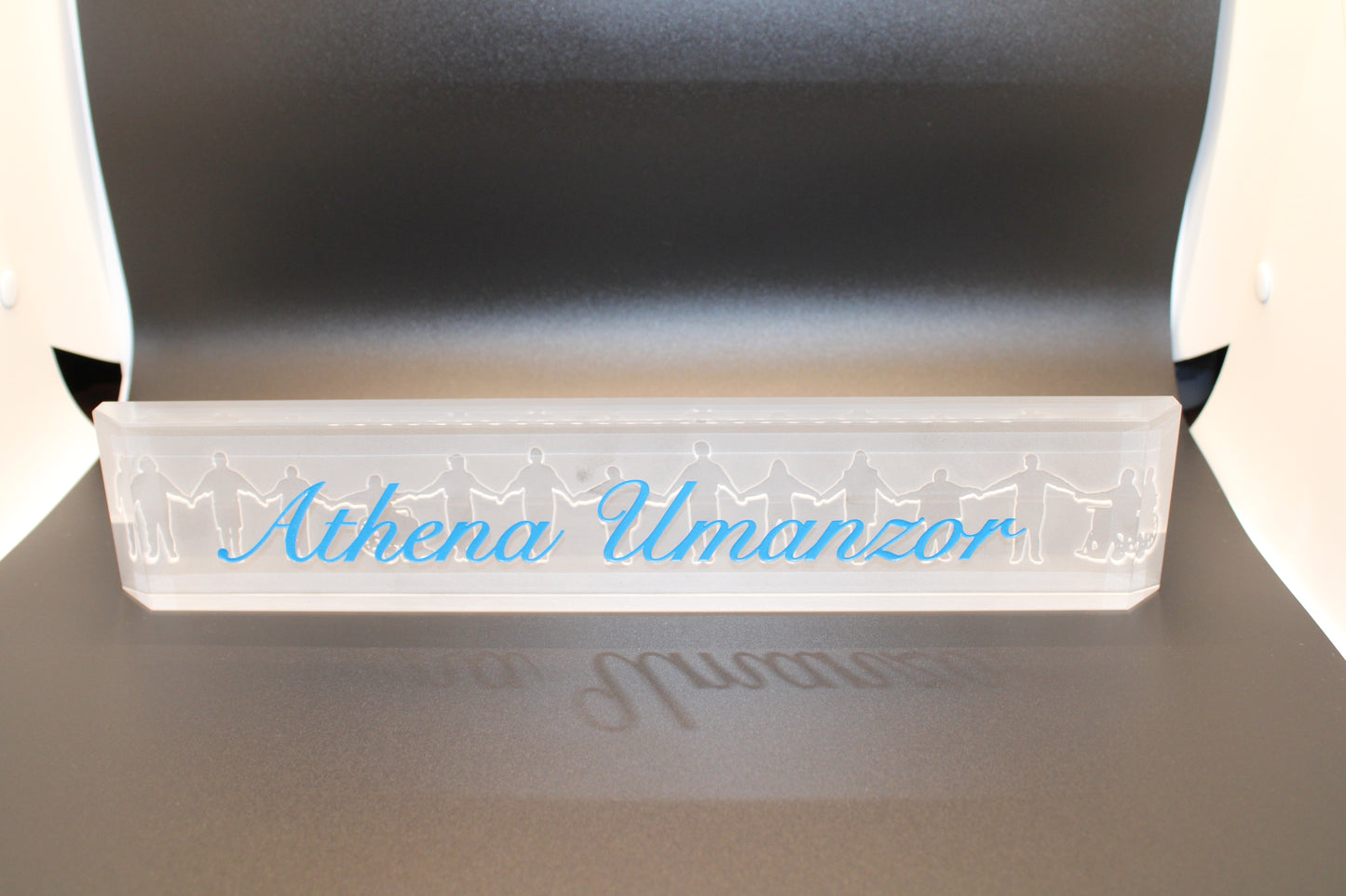 Engraved Optic Crystal Name Plate