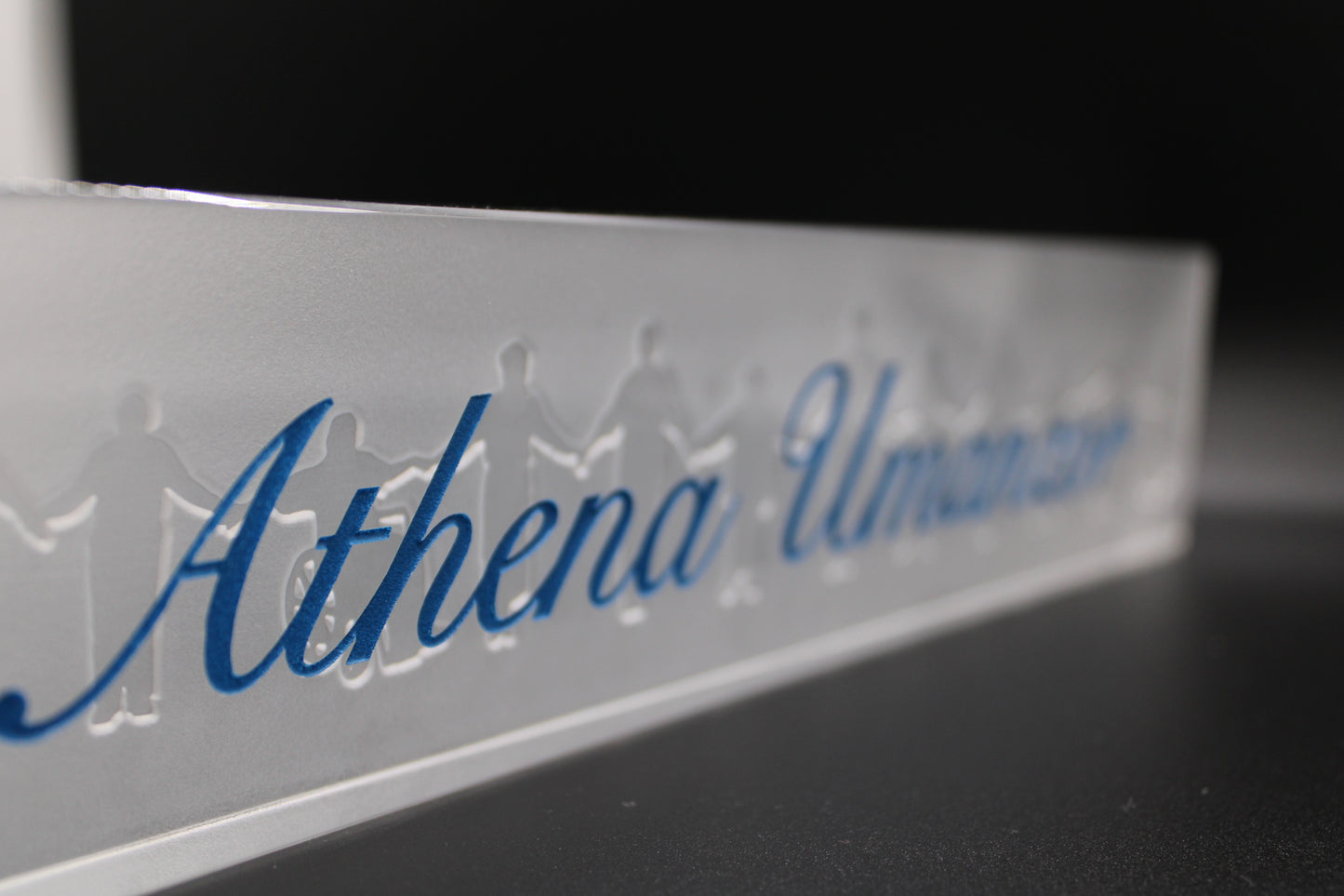 Engraved Optic Crystal Name Plate