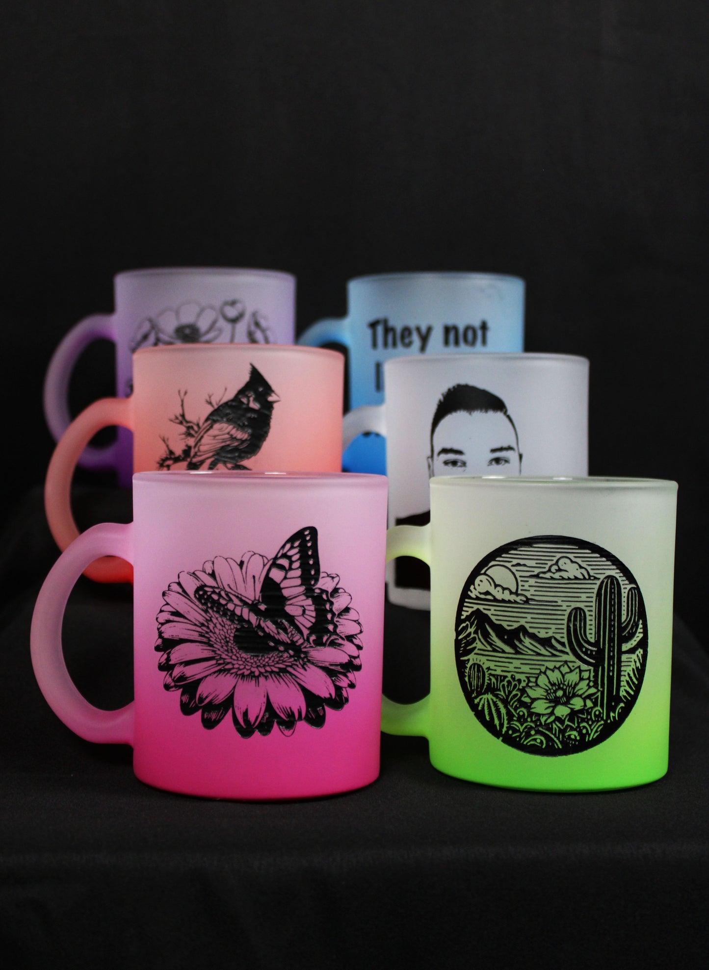 Engraved Frosted Colored Mugs