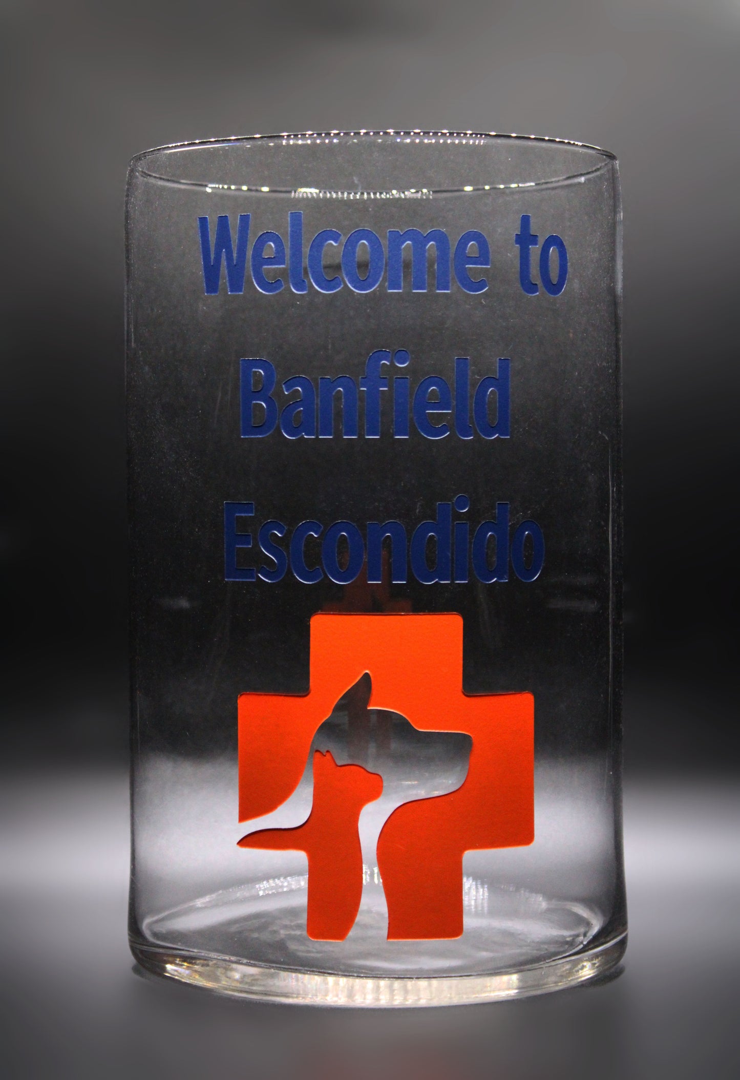 Engraved Tall Glass Cylinder Vase