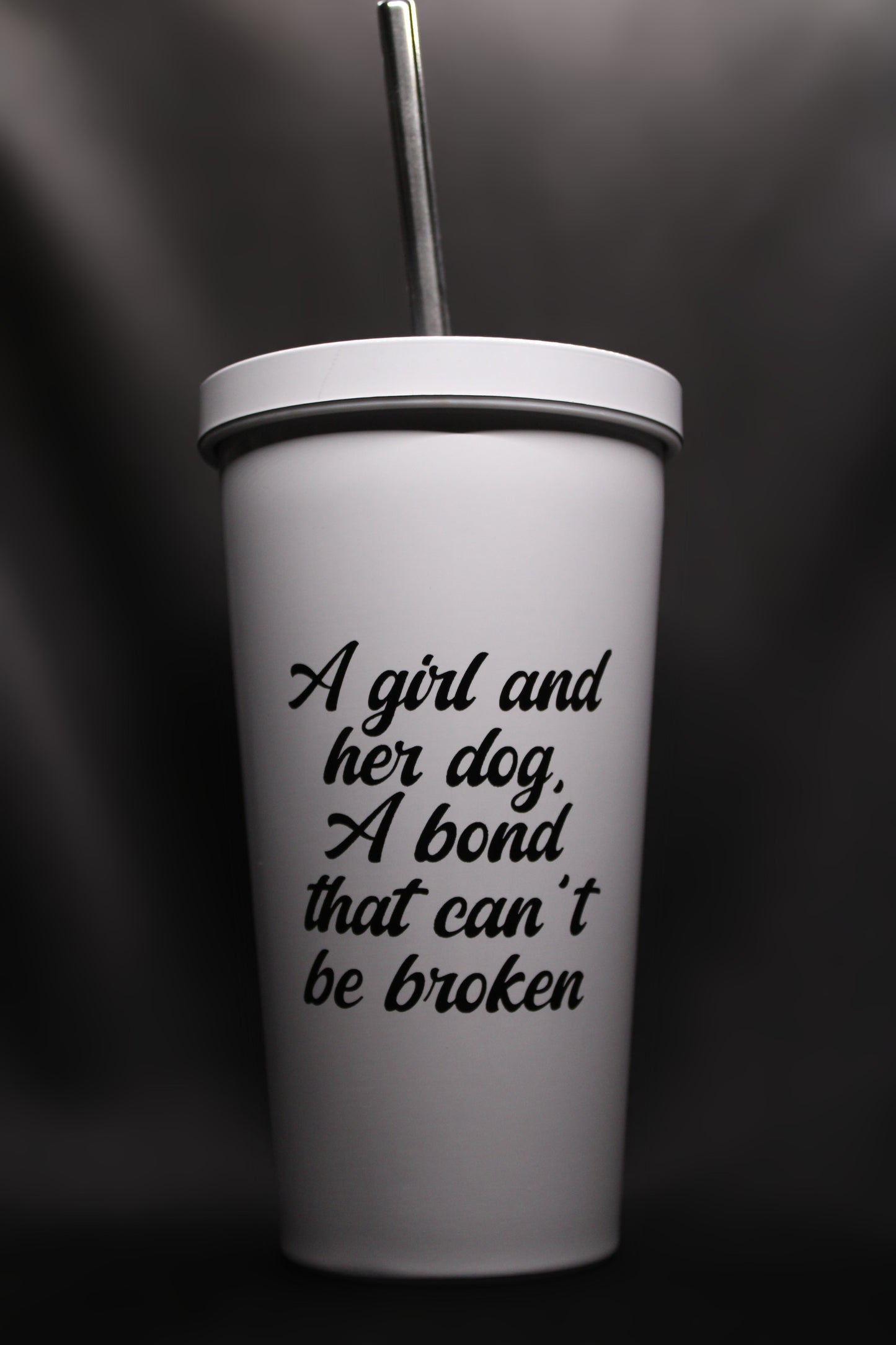 Engraved Stainless Steel White Tumbler