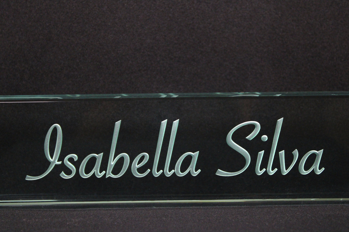 Engraved Glass Name Plaque