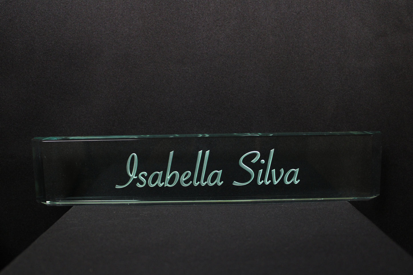 Engraved Glass Name Plaque