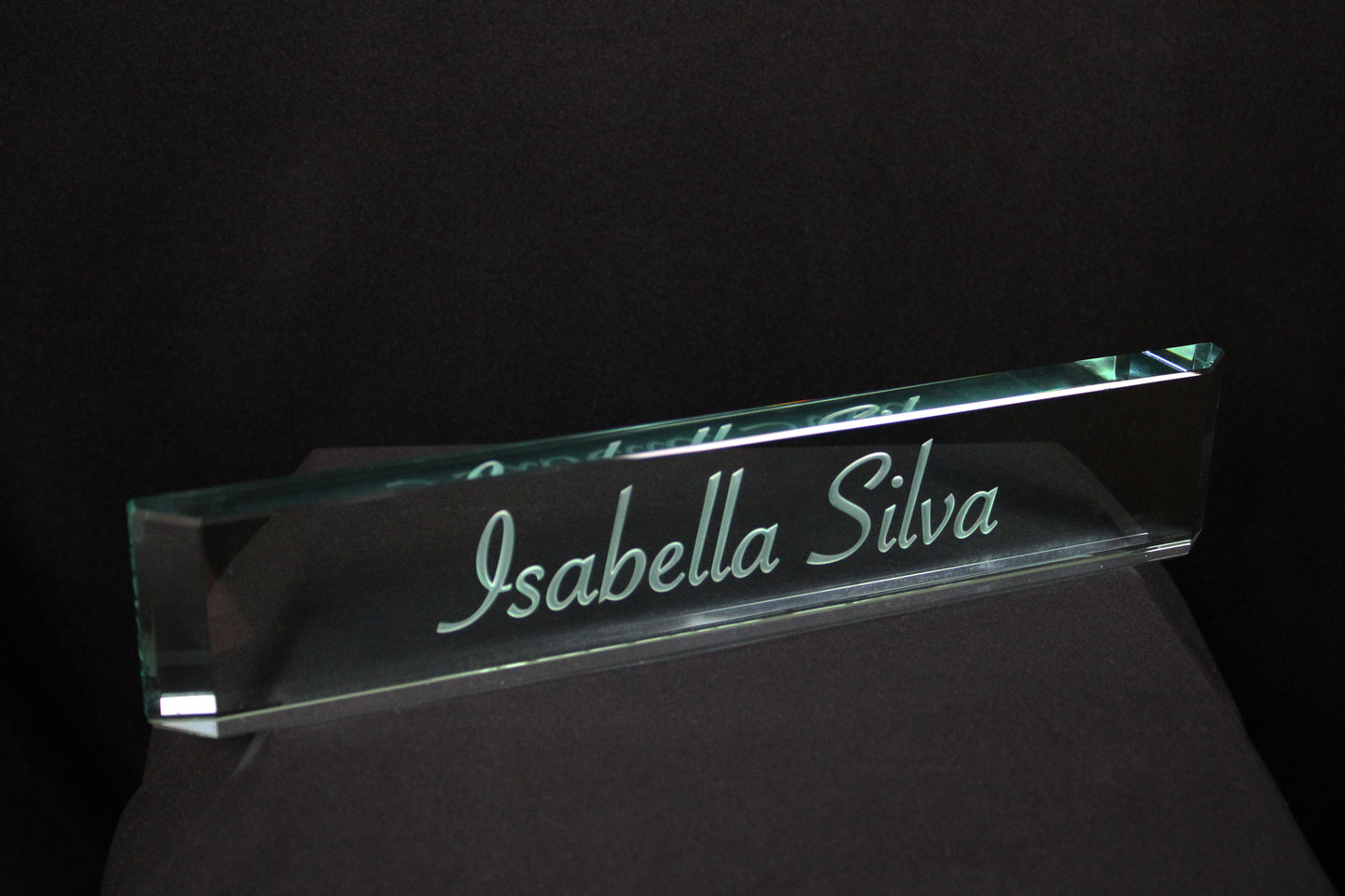 Engraved Glass Name Plaque