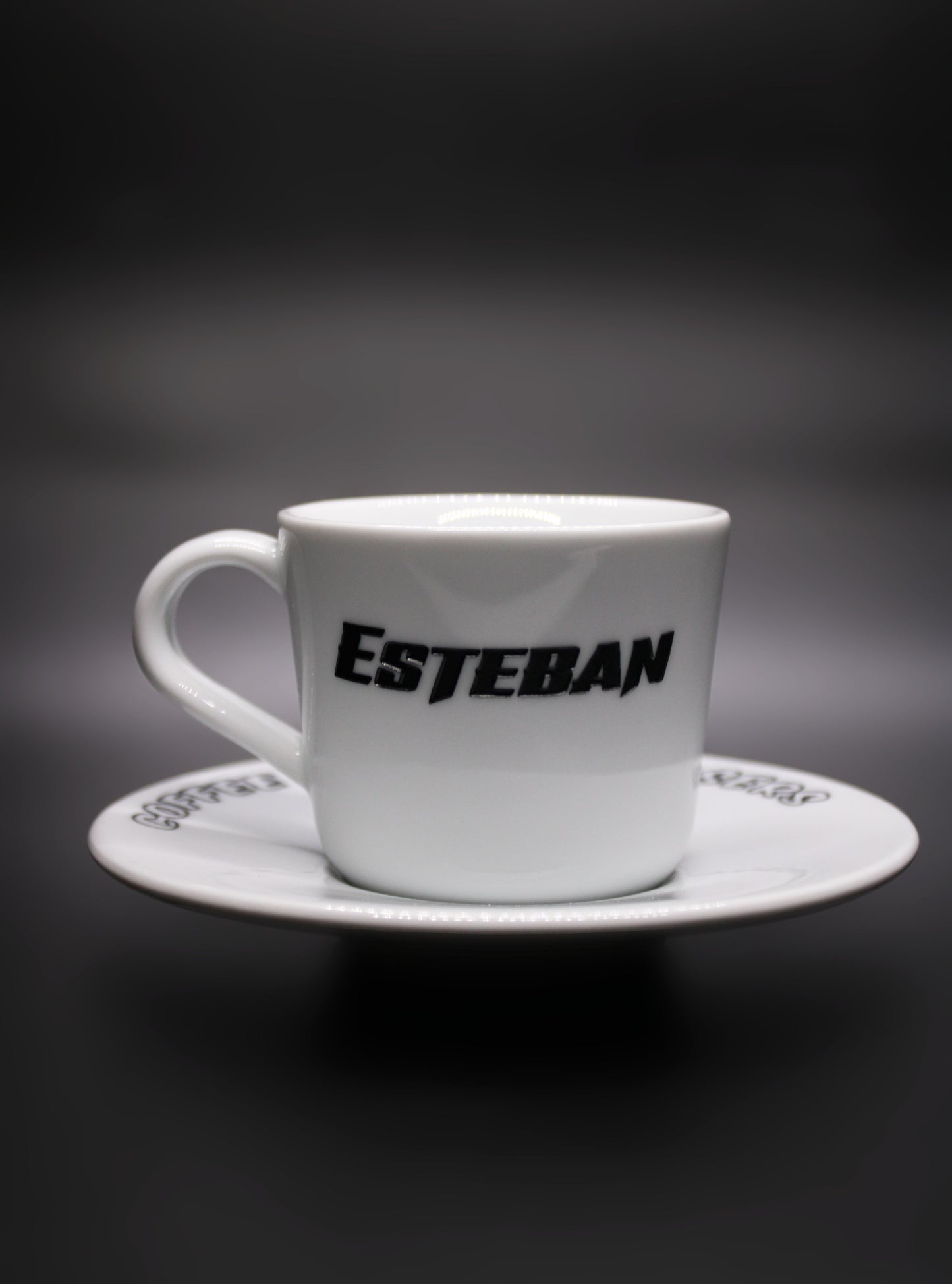 Engraved Espresso Cup with Saucer