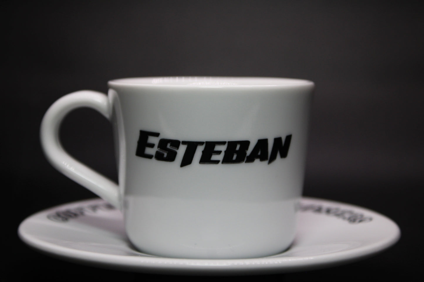 Engraved Espresso Cup with Saucer