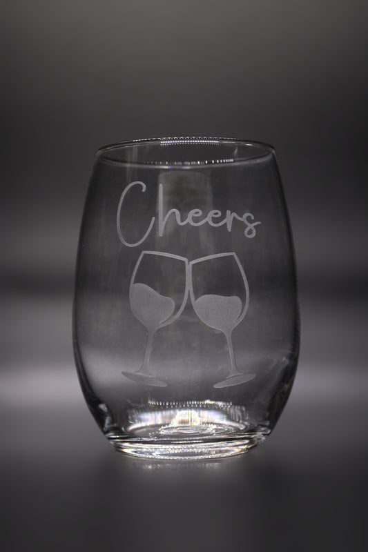 Engraved Stemless wine glass